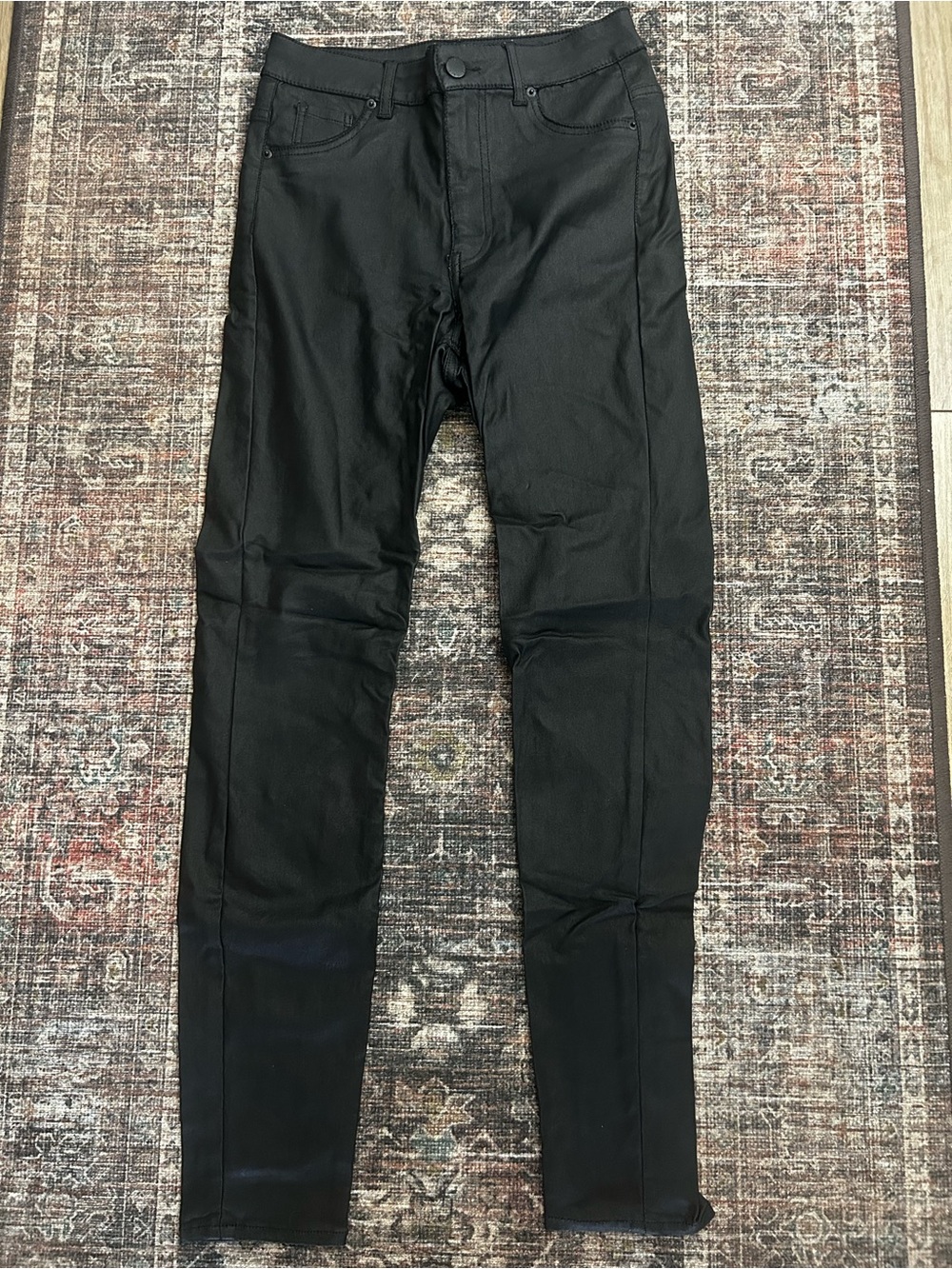 H&M Black Coated High-Waist Skinny Jeans